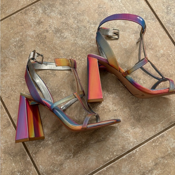 Gianni Bini Shoes - Gianni Bini Holographic chunky heels size 8